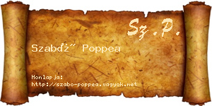 Szabó Poppea névjegykártya